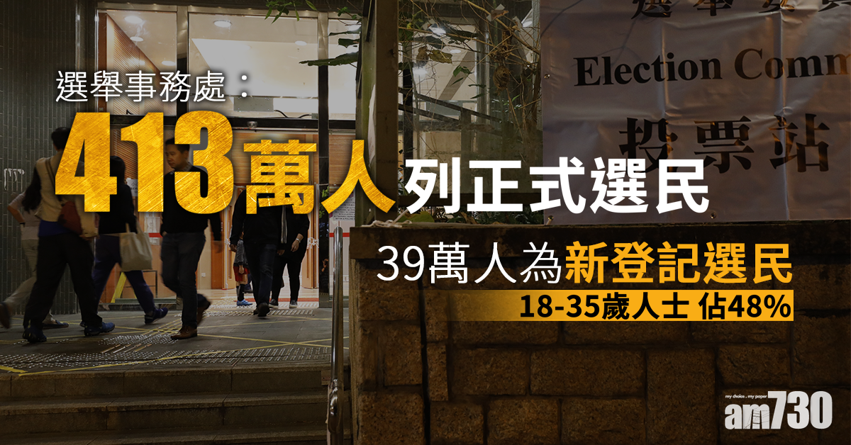 413萬人列正式選民