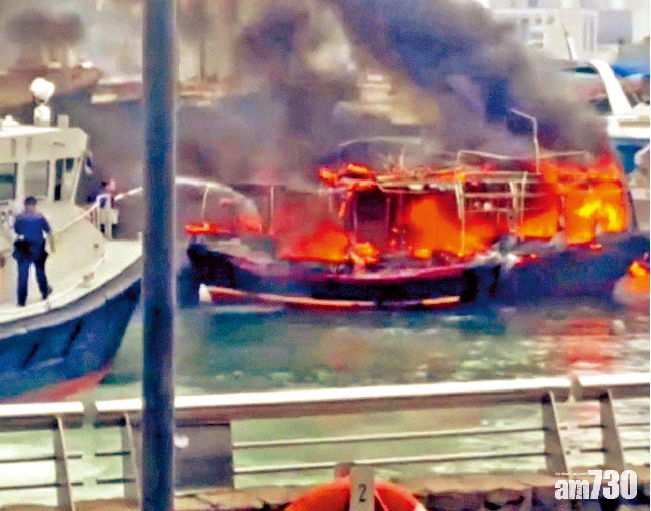 筲箕灣避風塘漁船起火一傷