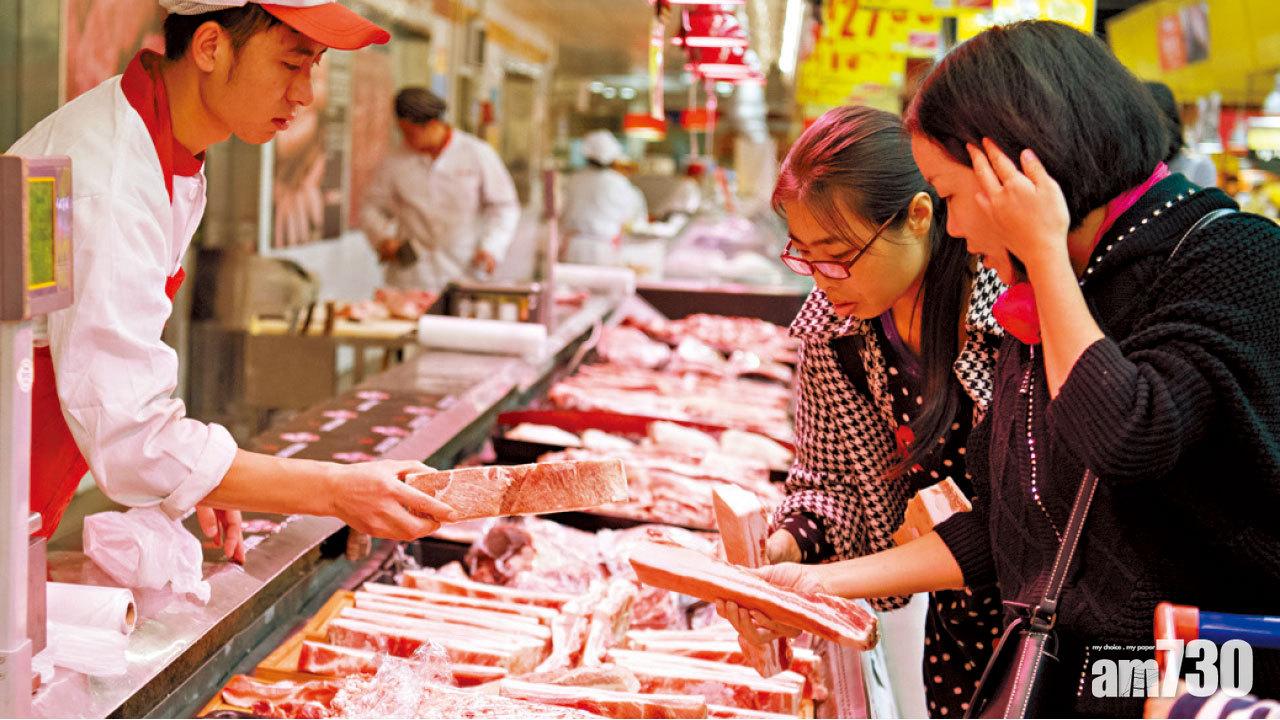 豬肉價格升近七成 內地上月CPI漲3%創6年新高