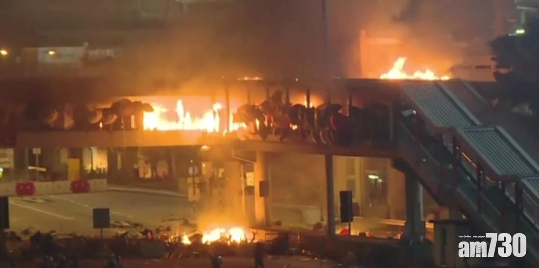 理工與紅磡站天橋大火