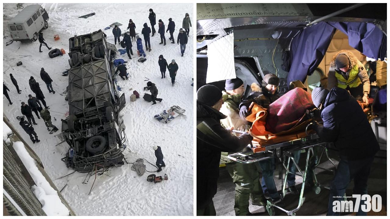 俄羅斯西伯利亞巴士橋上墜落冰河　19死22傷