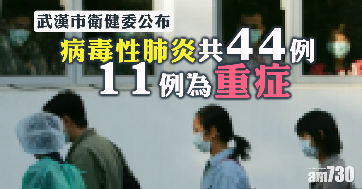 武漢市衛健委：病毒性肺炎共44例重症11例