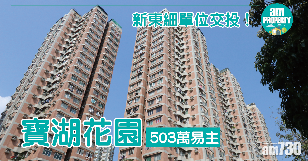 新東細單位交投！寶湖花園503萬易主