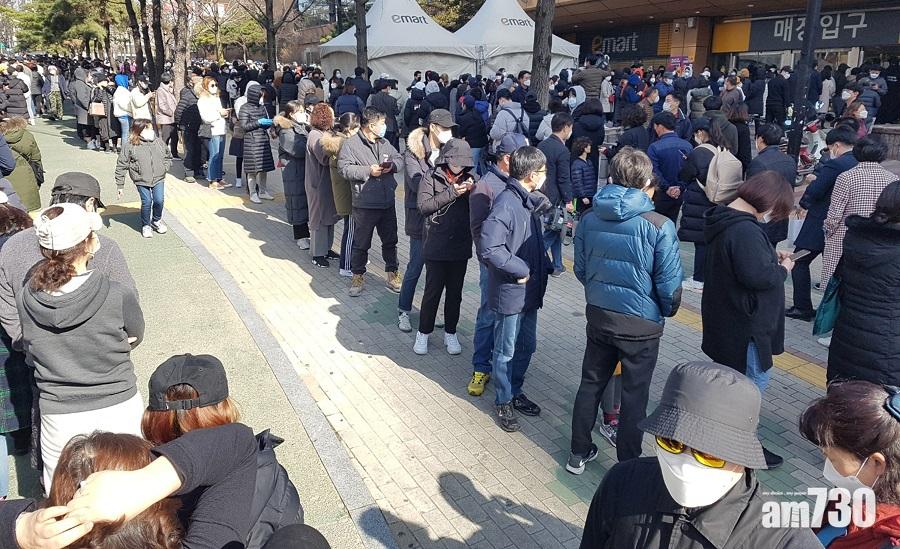 【武漢肺炎】韓再增1死至8人 大邱買口罩人龍打蛇餅