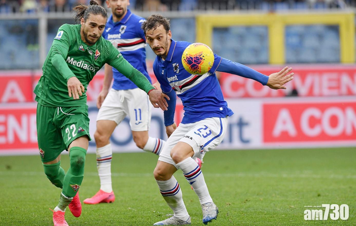 【新冠肺炎】再有意大利球員中招  森多利亞前鋒加比亞甸尼確診