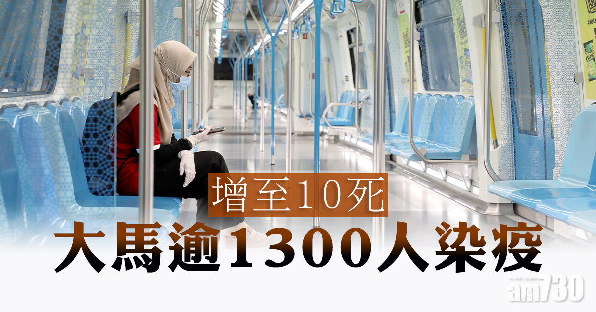 【新冠肺炎】大馬逾1300人染疫 增至10死 