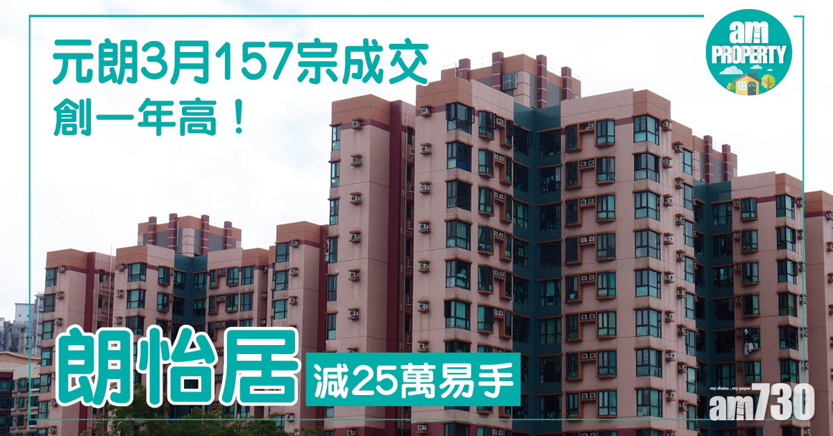 元朗3月成交創1年高！朗怡居減25萬易手