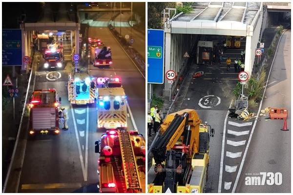 荃灣象鼻山路中型貨車翻側　司機死亡