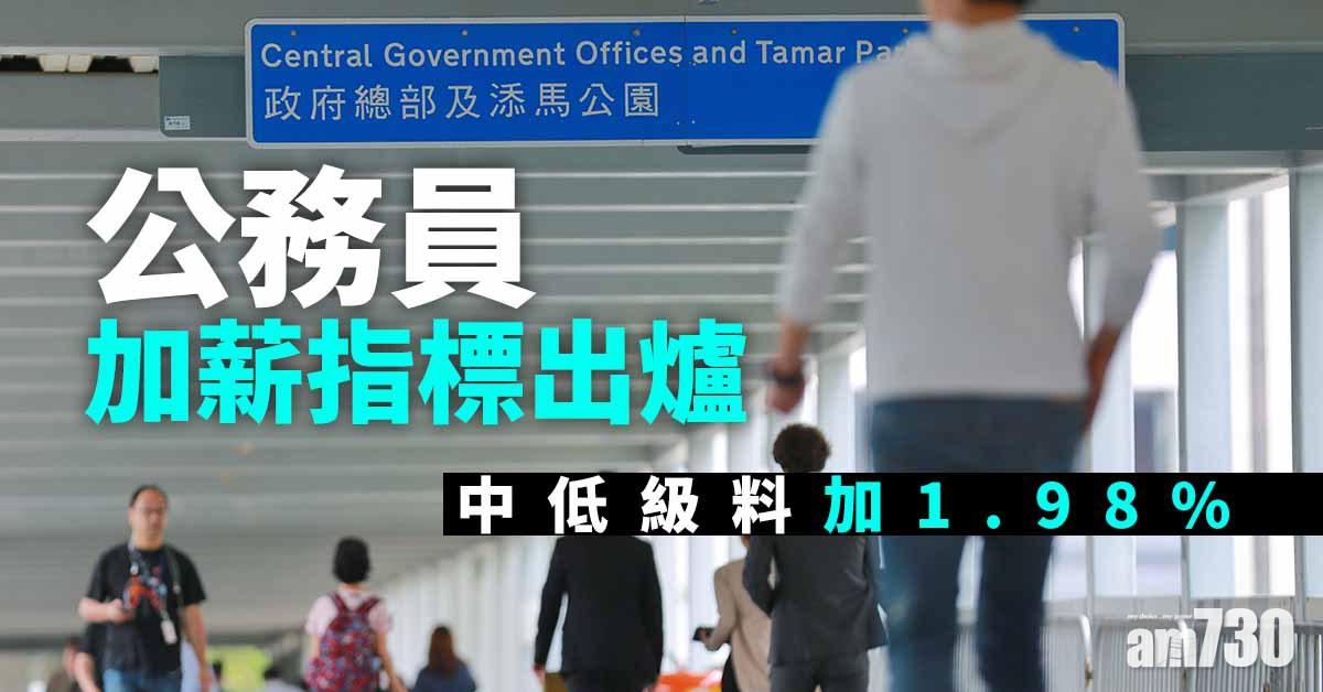 公務員加薪指標出爐  中低級料加1.98%