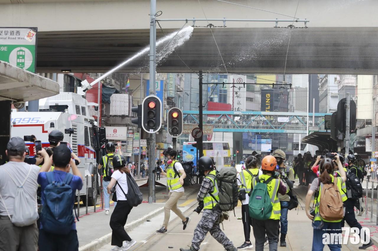 水炮車灣仔戒備　鵝頸橋射水炮