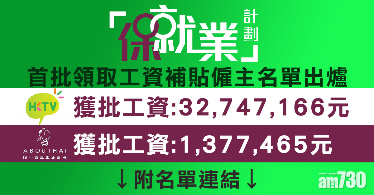 【保就業計劃】首批領取工資補貼僱主名單出爐 (附名單連結)