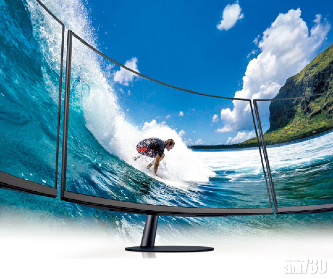 最大1000R曲率環繞視界 Samsung T55系列曲面螢幕