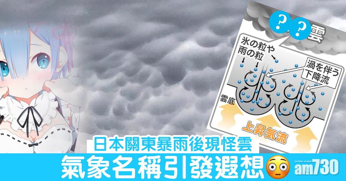 【惡劣天氣先兆】日本關東暴雨後現怪雲 氣象名稱引發遐想