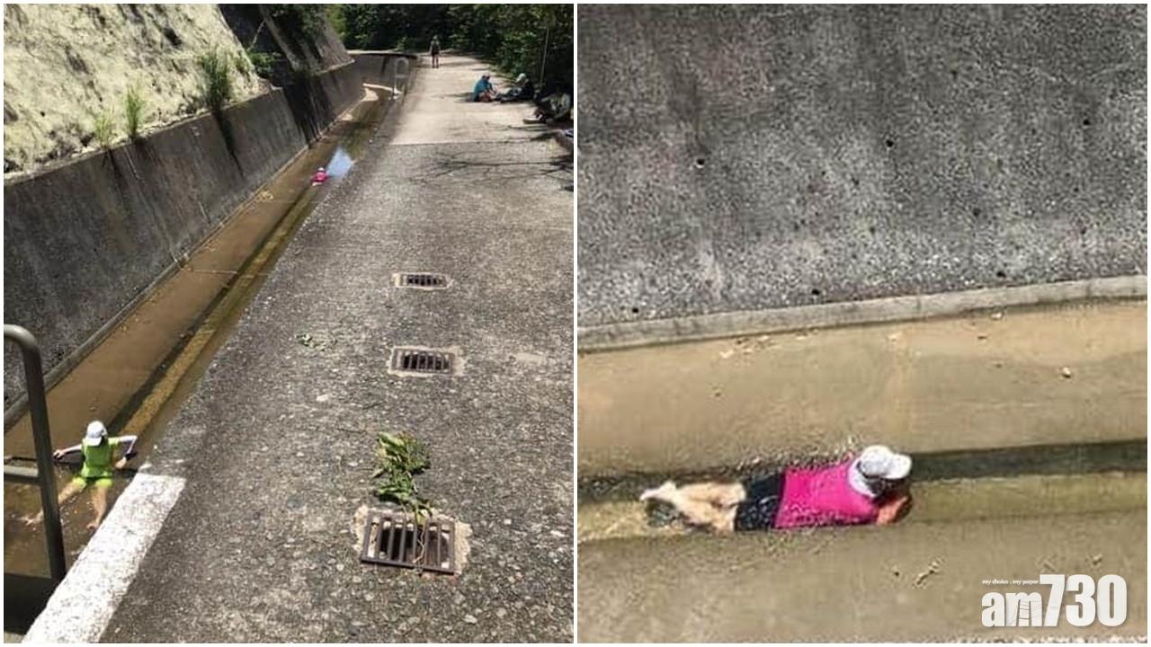 【網上熱話】疑引水道嬉水消暑　兩行山女捱轟