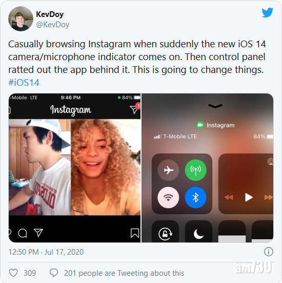 iOS 14主動通知又有新「發現」？Instagram誤報鏡頭開啟