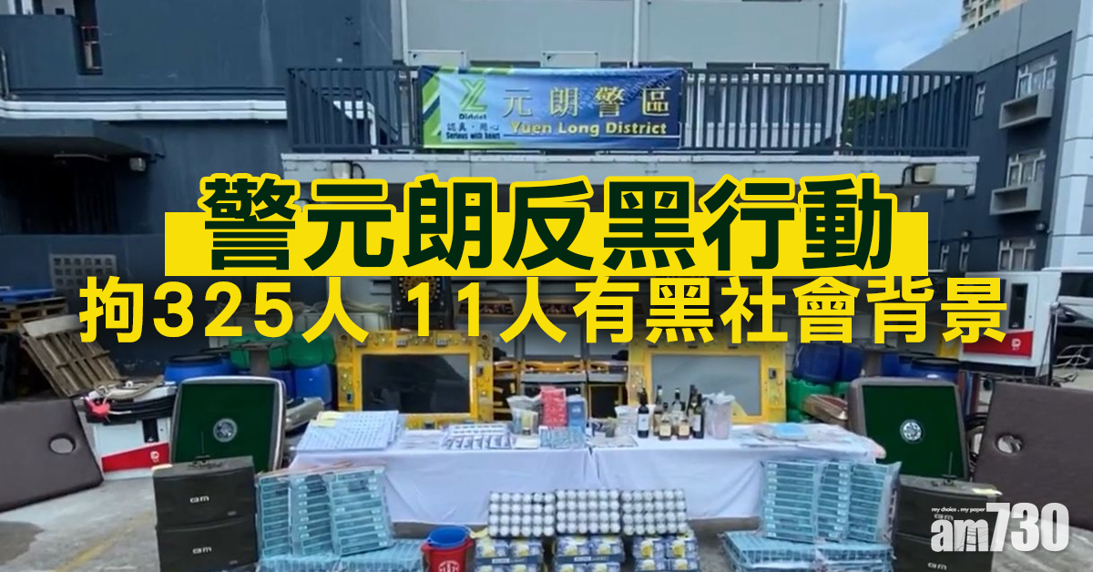 警元朗反黑拘325人 11人有黑社會背景