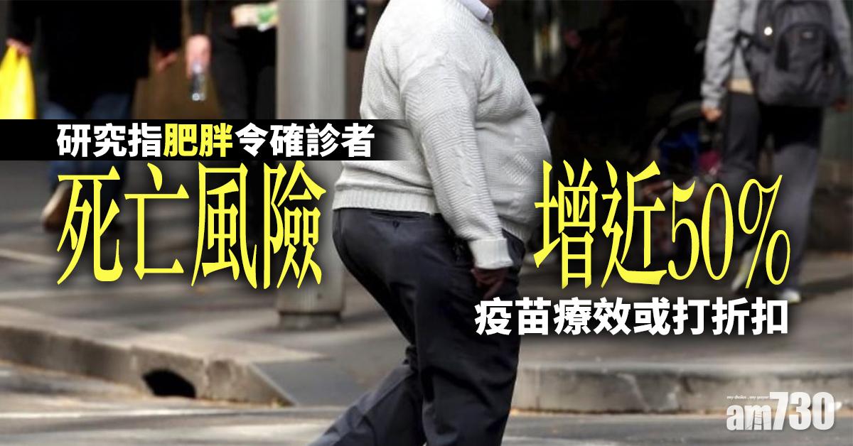 【新冠肺炎】研究指肥胖令確診者死亡風險增近50%  疫苗療效或打折扣