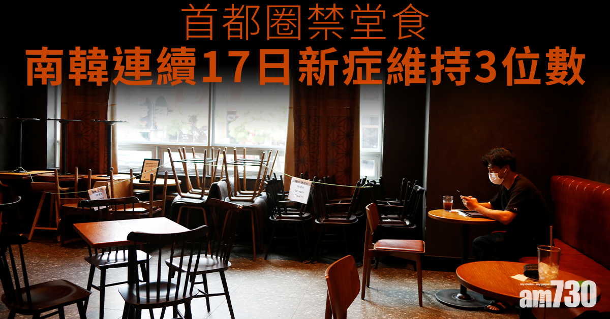 【新冠肺炎】南韓連續17日新症維持3位數 首都圈食店禁堂食
