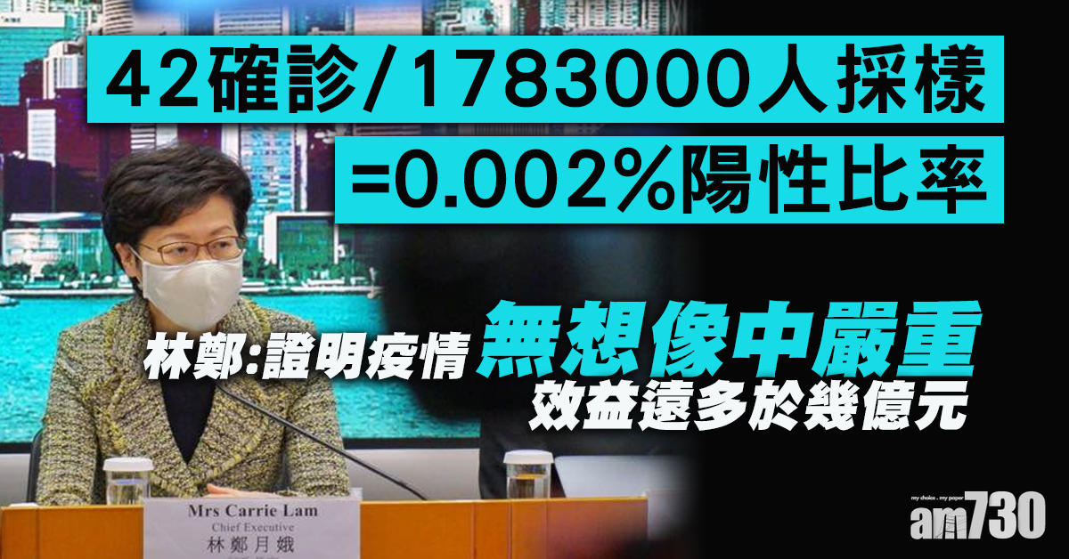 【全民檢測】稱效益遠多於幾億元   林鄭：暫未掌握中央負擔金額