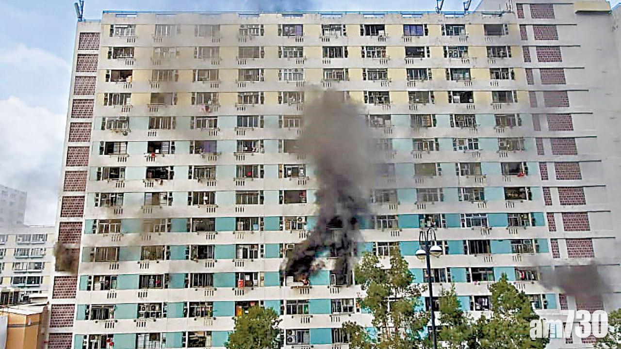 瀝源邨三級火1死4傷 女住戶危坐晾衫架待救