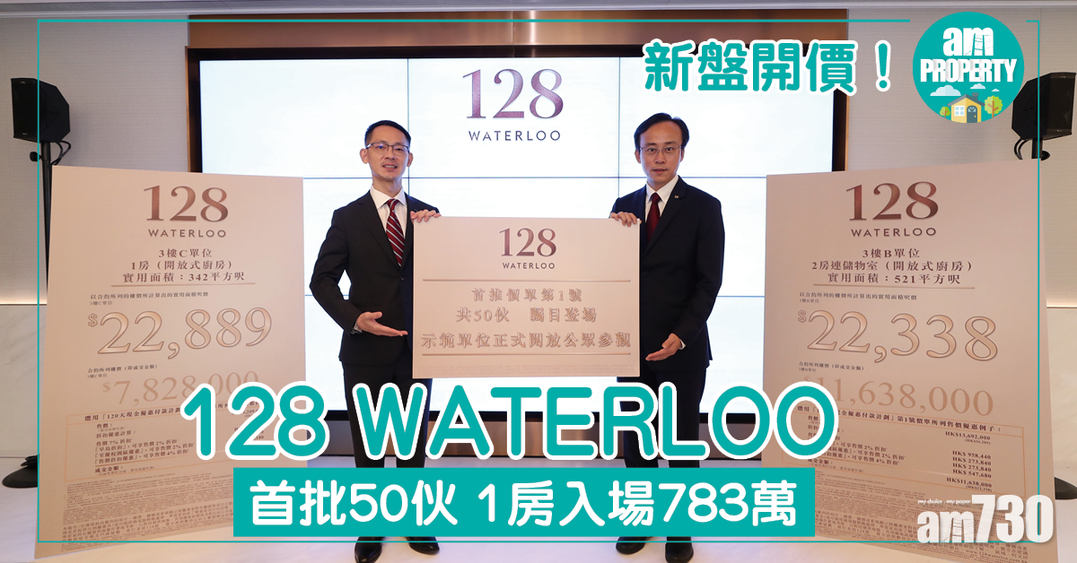 128 WATERLOO首批50伙  1房入場783萬