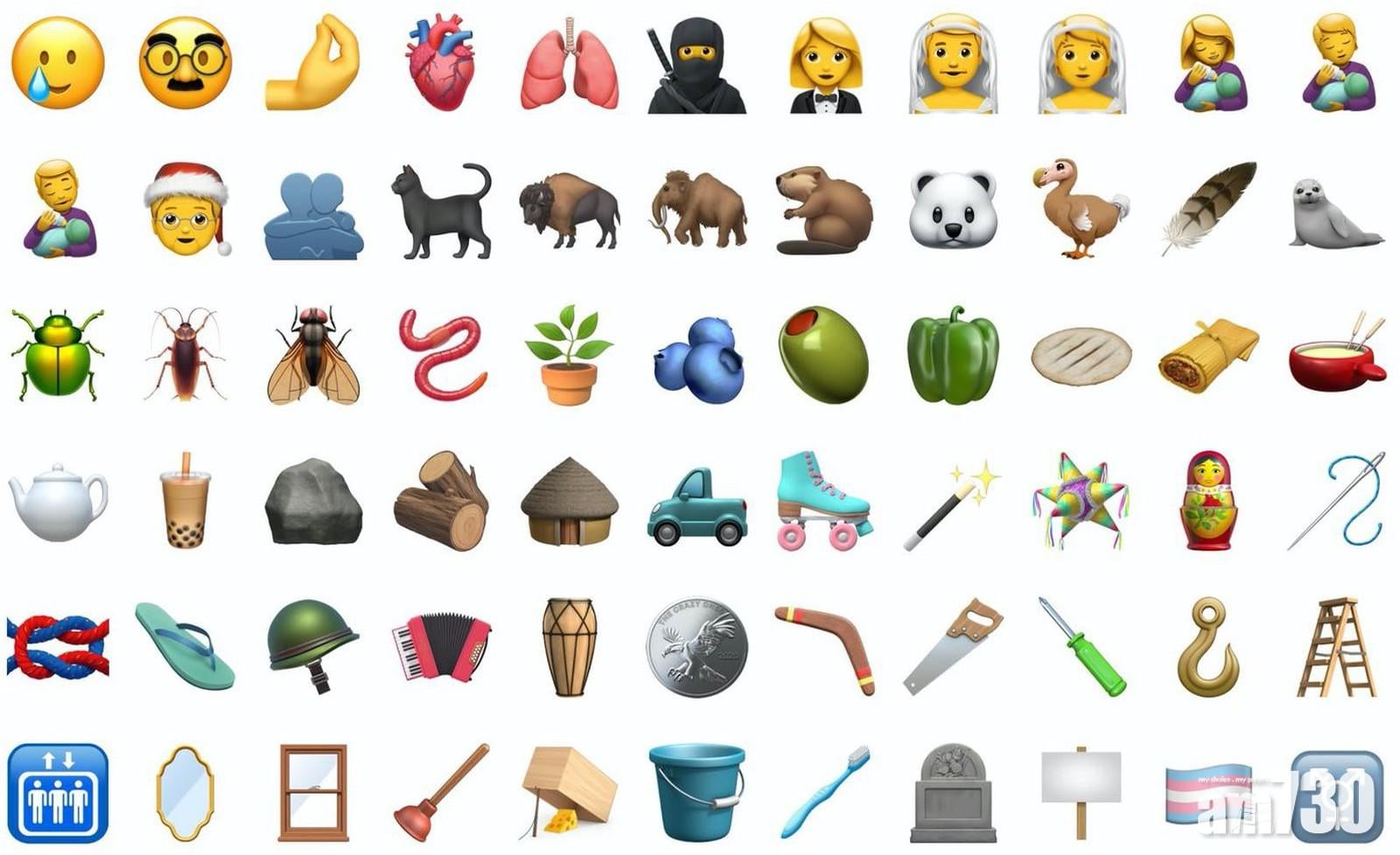 新Emoji忍者飲珍珠奶茶 iOS 14.2 beta 2放大鏡測試社交距離