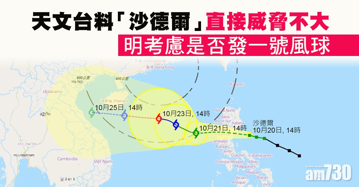 天文台料「沙德爾」直接威脅不大 明考慮是否發一號風球