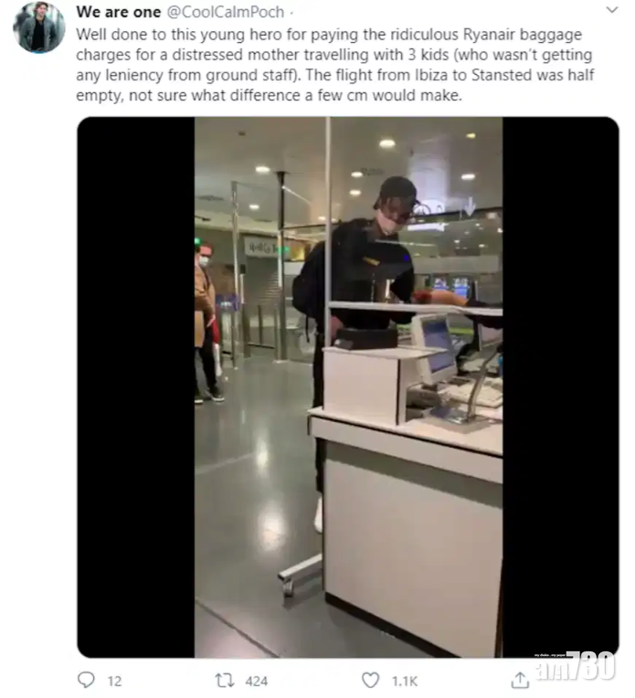 【好人好事】英婦行李超重欲哭無淚   暖男挺身代俾錢獲激讚