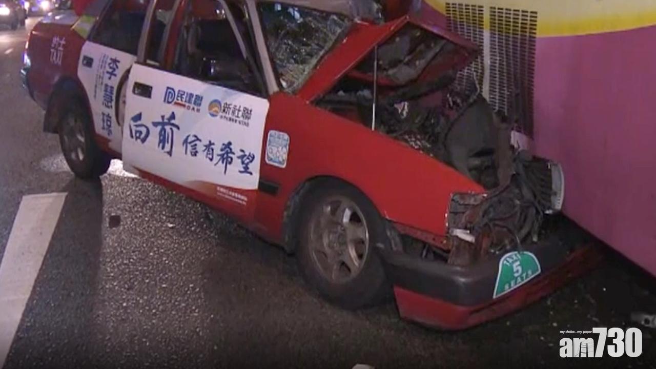 疑打瞌睡旺角撼旅遊巴 的士司機輕傷送院