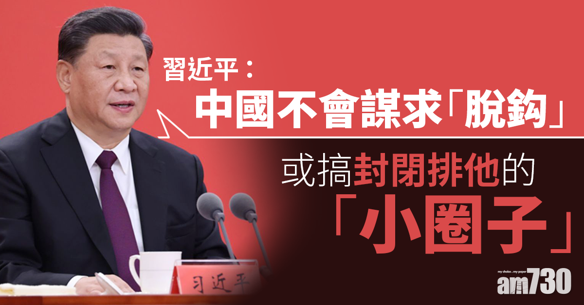 習近平：中國不謀求脫鈎或搞封閉排他「小圈子」