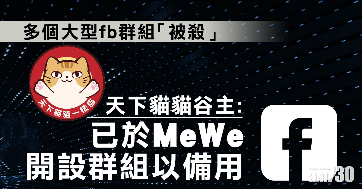 【社交平台】多個大型fb群組「被殺」　天下貓貓已有Plan B