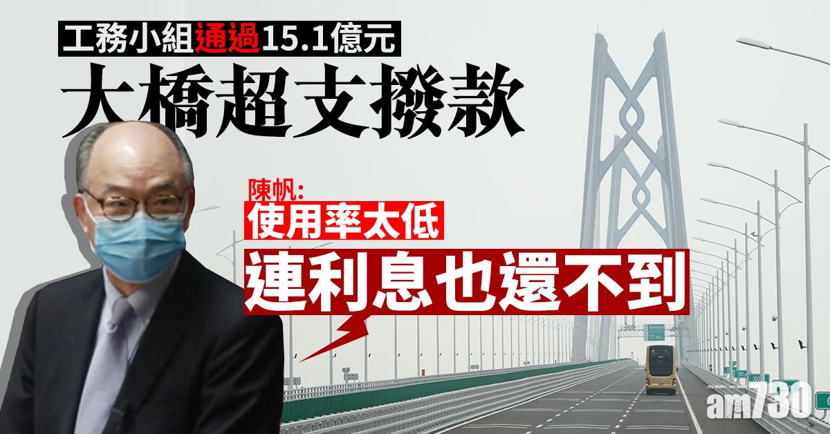 工務小組通過15.1億元大橋超支撥款　陳帆︰使用低連息亦還不到