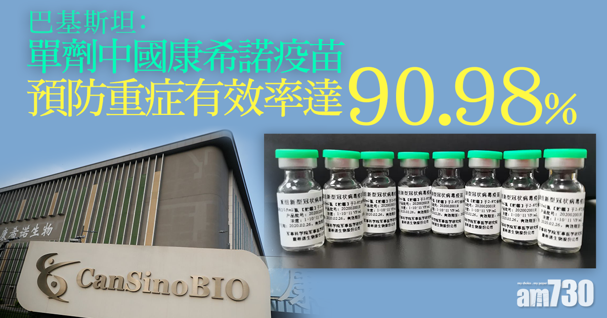 新冠疫苗｜巴基斯坦：中國康希諾疫苗單劑保護率為65.7%
