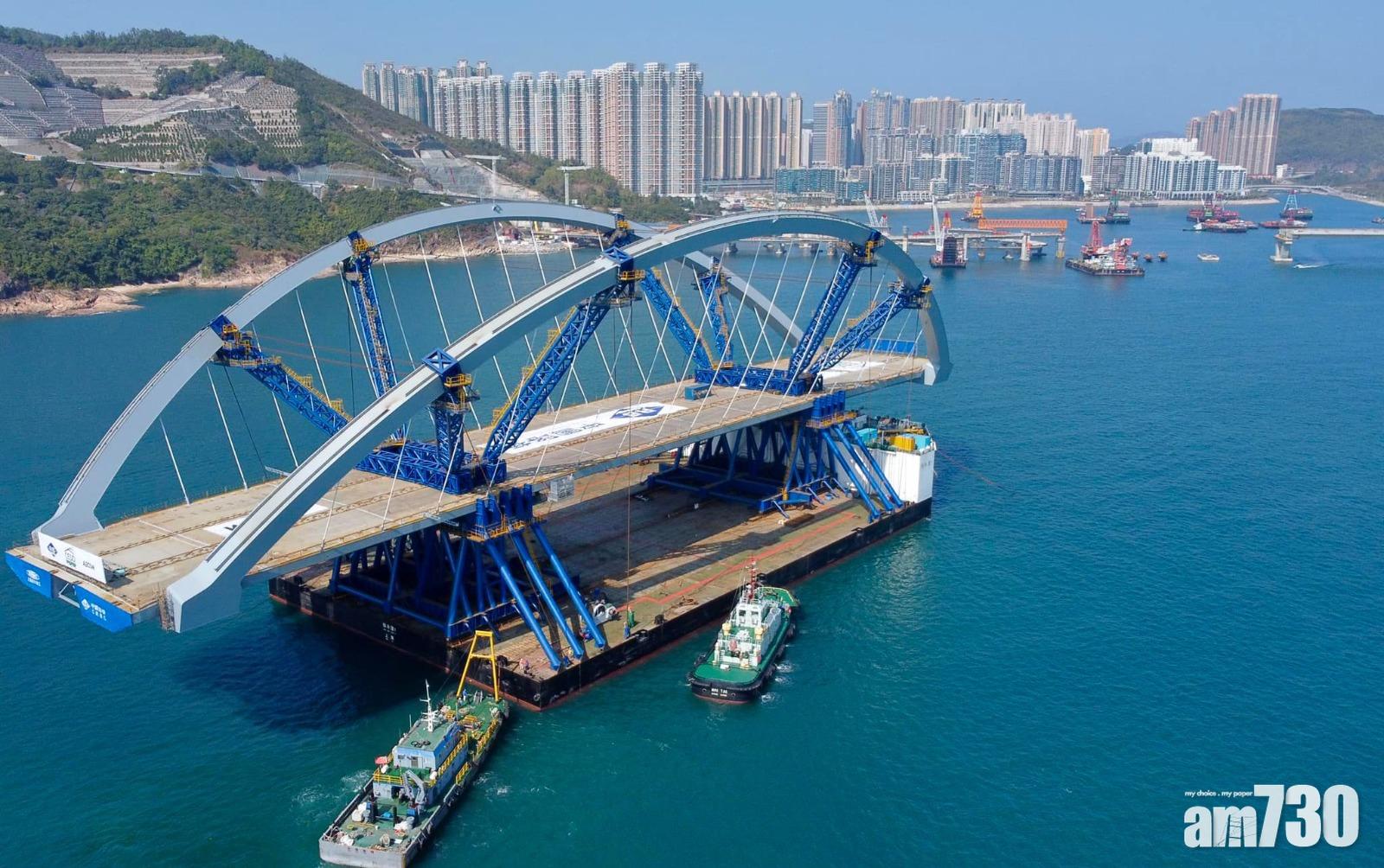 將軍澳跨灣連接路雙拱鋼橋預製組件今抵港 料明年竣工
