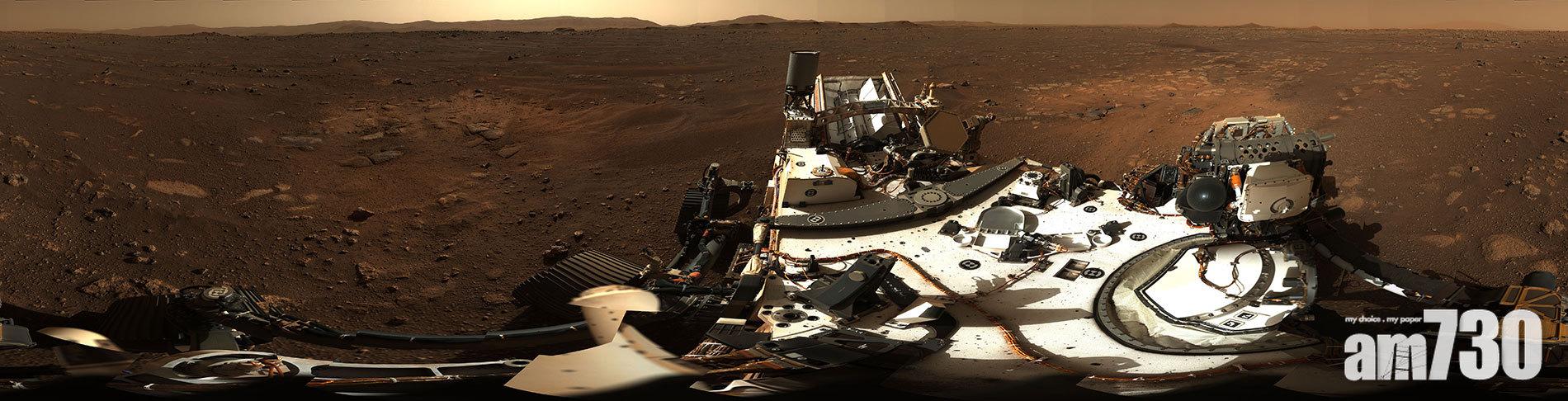 NASA公布毅力號首批火星360度全景照片