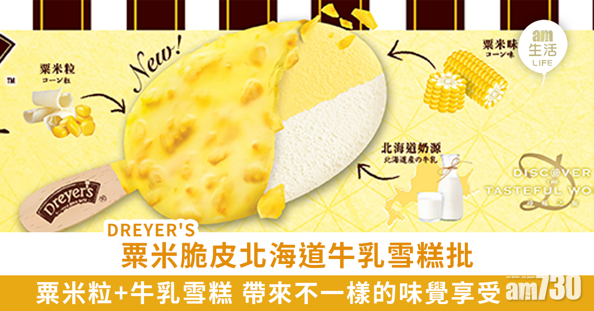 DREYER'S 粟米脆皮北海道牛乳雪糕批 粟米粒+牛乳雪糕 帶來不一樣的味覺享受