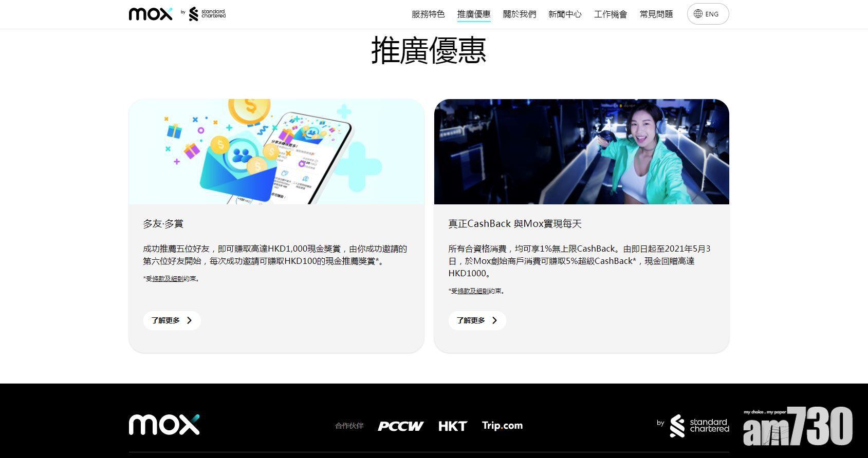 虛銀動態｜Mox推好友推薦計劃 可獲現金獎賞