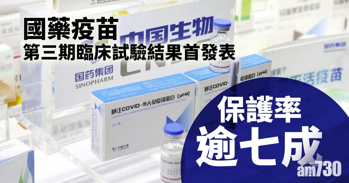 新冠疫苗｜國藥疫苗第三期臨床試驗結果首發表  保護率逾七成