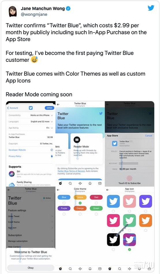 App Store揭露Twitter月費計劃「Twitter Blue」價格