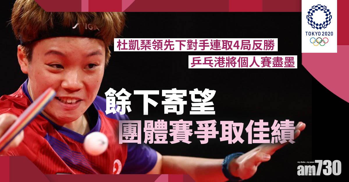 東京奧運｜杜凱琹領先下2:4反負頭號種子　乒乓港將個人賽盡墨