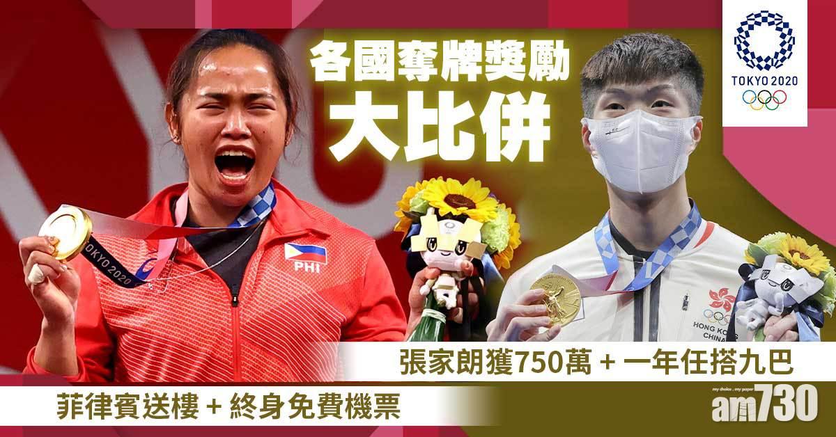 東京奧運｜各國奪牌獎勵大比併！香港金牌張家朗獲750萬 菲律賓送樓+終身免費機票