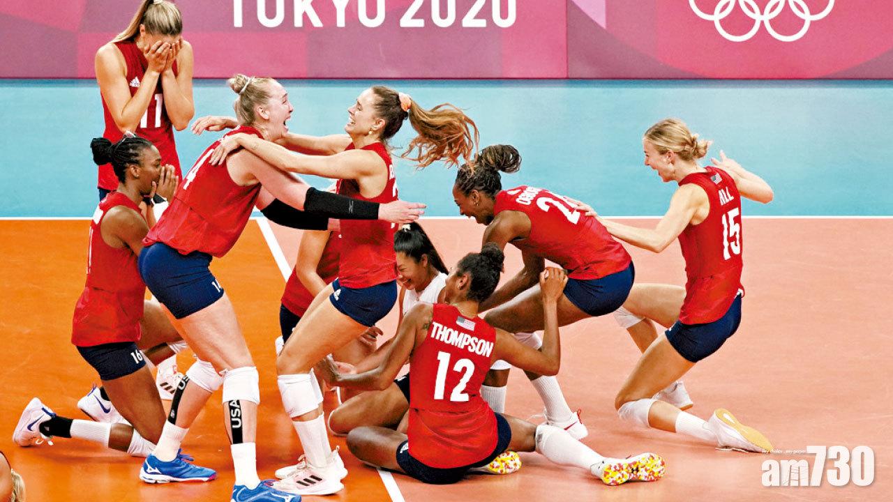 東京奧運｜煞科日女籃女排連捷 美國一金超中國登榜首
