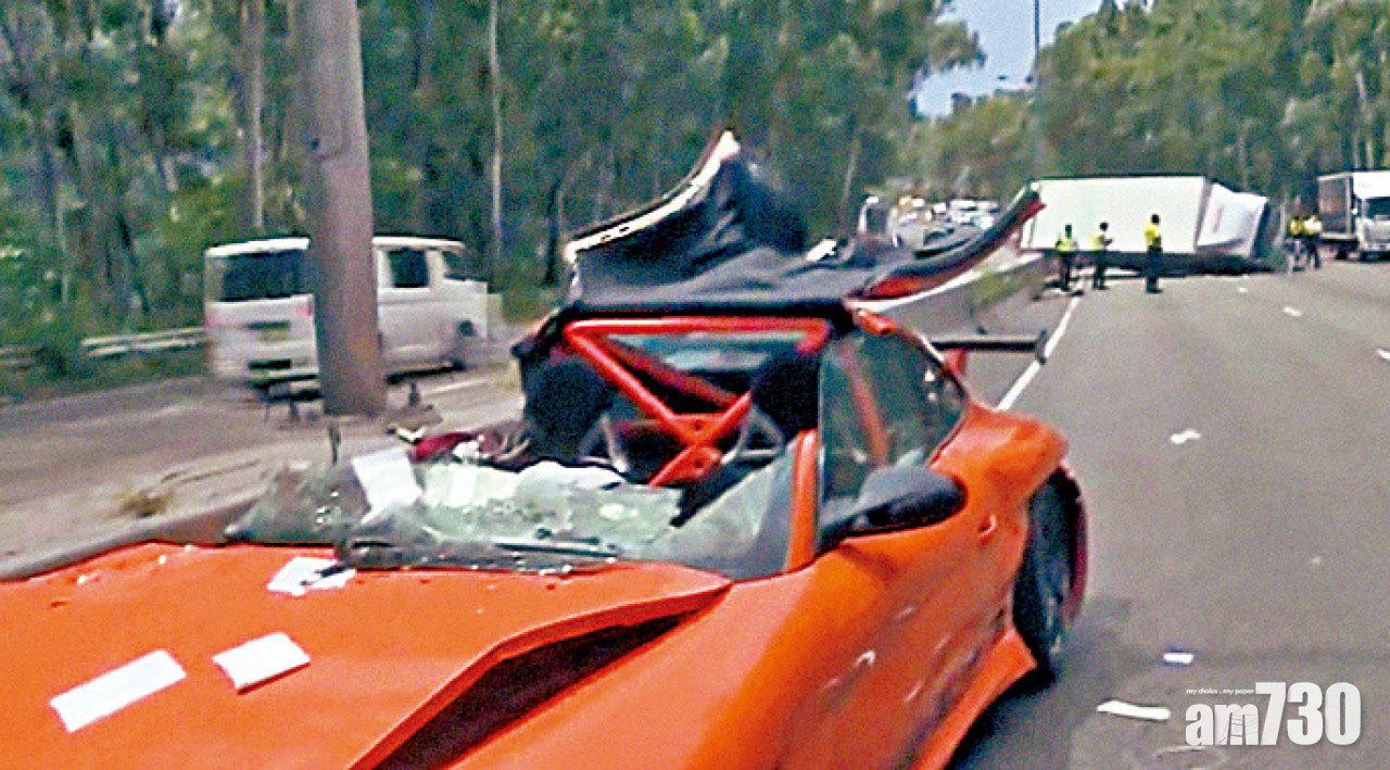 天雨路滑 貨車跑車相撞4人傷 跑車司機一度昏迷