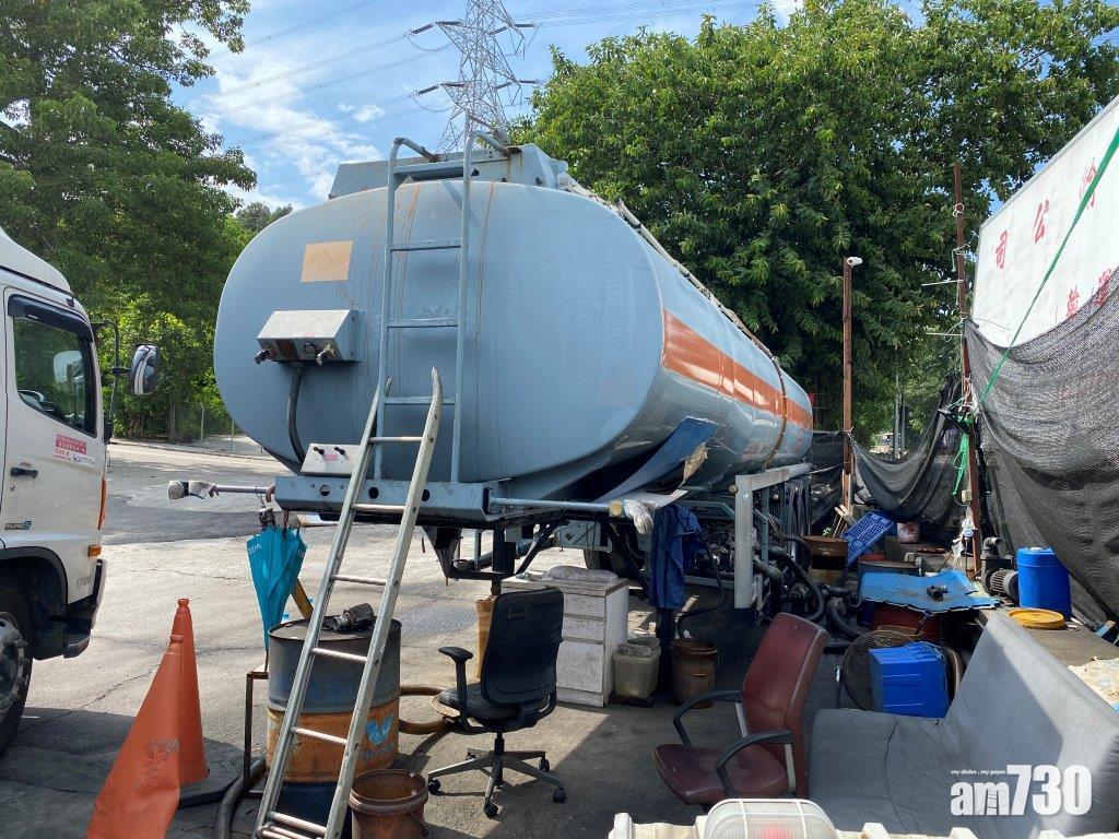消防處警方文錦渡路打擊非法加油站  檢7000公升柴油