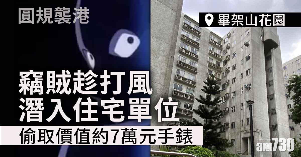 圓規襲港｜竊賊趁風潛入畢架山花園單位　偷值7萬元手錶