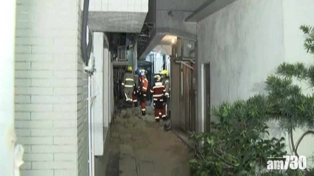 元朗村屋部分天花外牆崩塌  九旬婦受傷送院