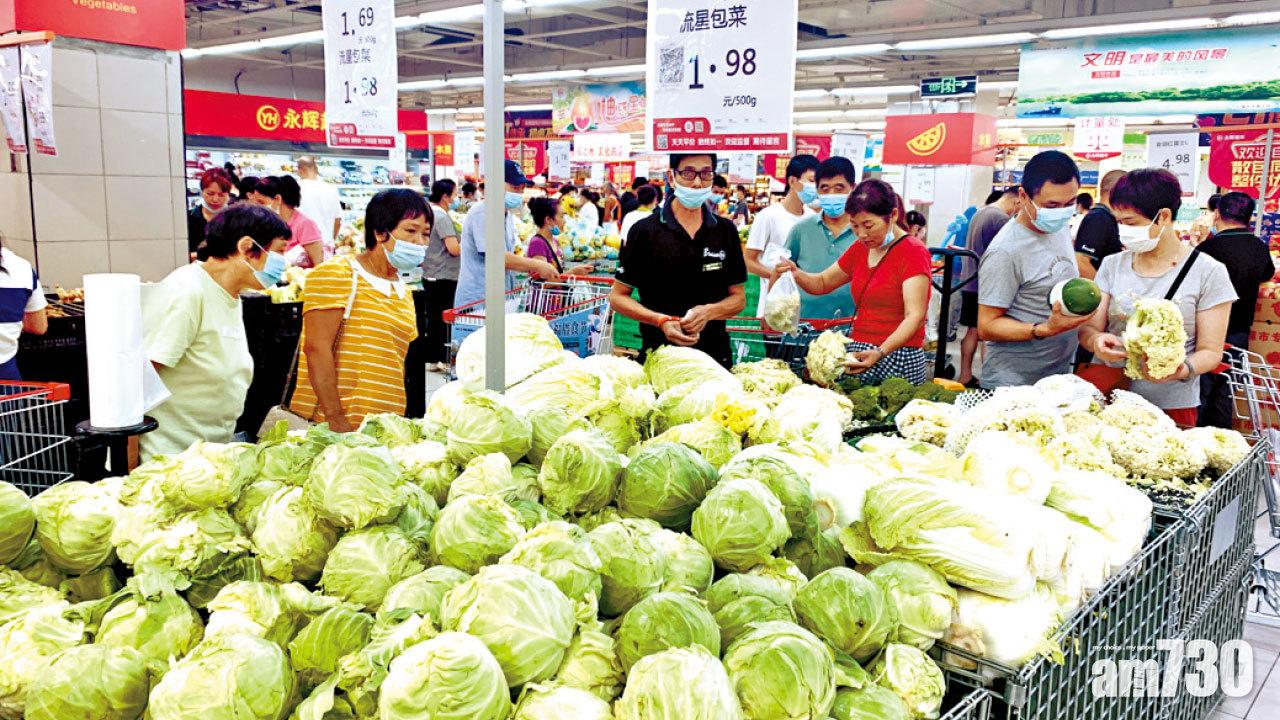 菜價推動｜去年9月以來最高  內地上月通脹1.5%