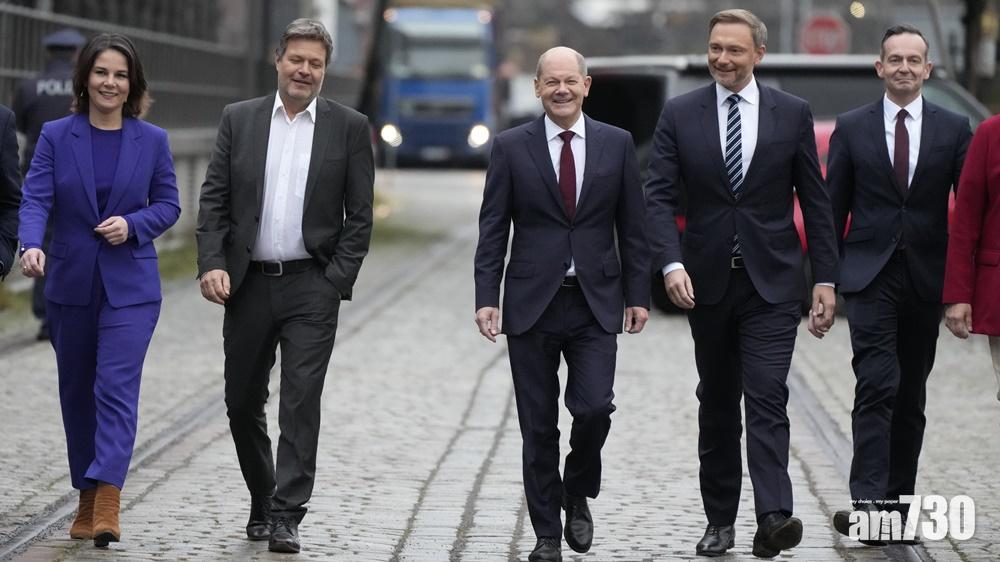 德國3黨將組「交通燈」執政聯盟  敲定肖爾茨任總理