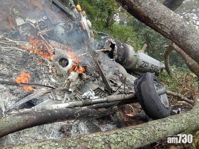 載有印度國防參謀長直昇機墜毀　據報至少5人死亡