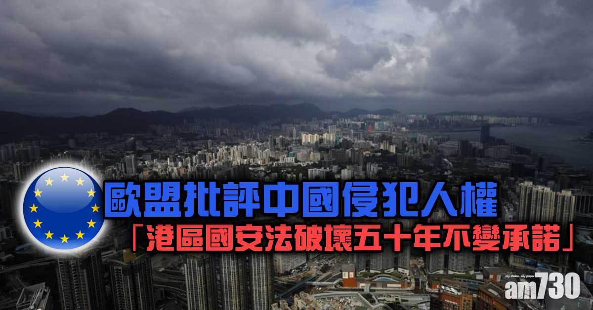 歐盟批評中國侵犯人權　港區國安法破壞五十年不變承諾